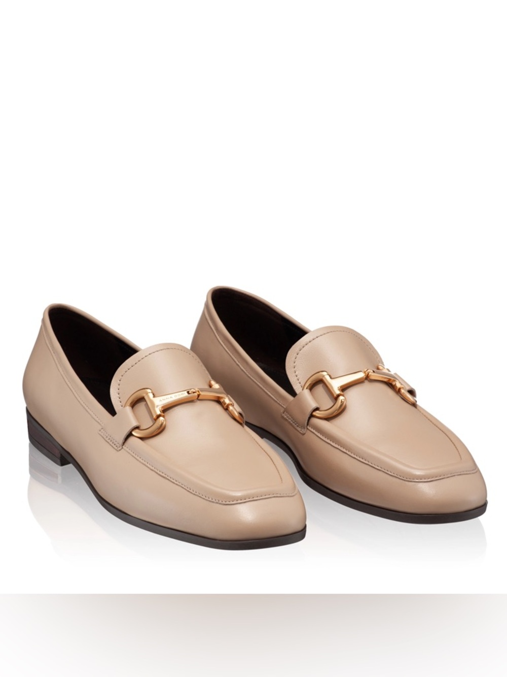 European Brand Anna Cori Cream Leather Loafers Size 39